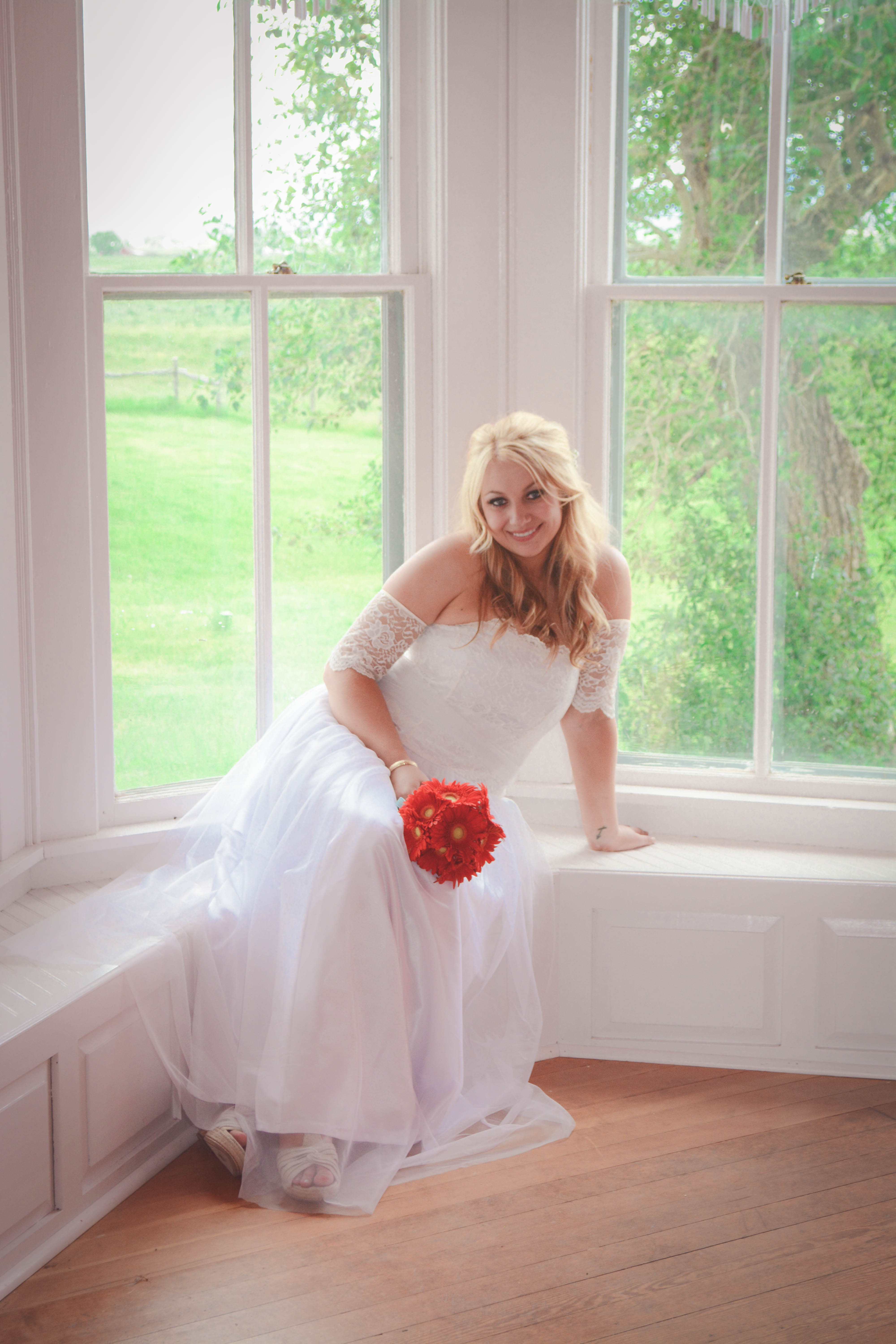 Custom Strapless Tulle and Lace Dress