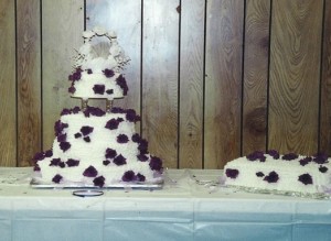 White Butter Cream Frosting w/ Silk Flower Adornment 