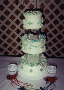 3 Tier Pillared Round Butter Cream Frosting 